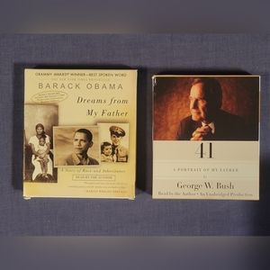 2- Random House Audiobook CDs "41" George W. Bush and "Dreams..." Barack Obama